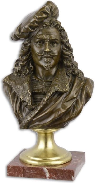 Beeld - Bronzen sculptuur Rembrandt - Beeld schilder - 28 cm hoog