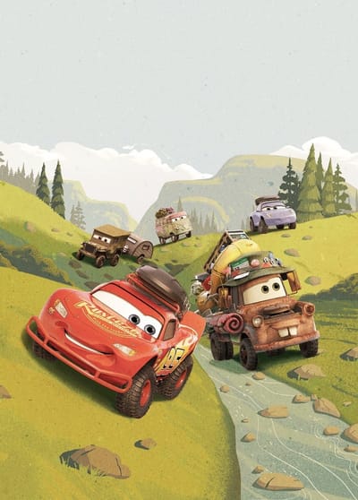 Fotobehang Cars Camping - Meerkleurig - 2,80m X 200cm