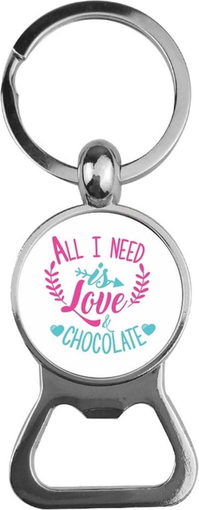 Bieropener Glas - All I Need Is Love And Chocolate