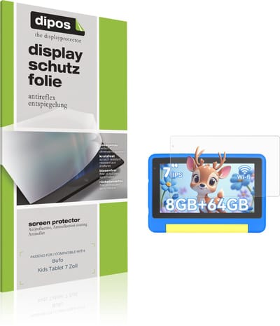 dipos – 2x Matte Beschermfolie geschikt voor Bufo Kids Tablet 7 Zoll | Krasbestendige & antireflecterende Screenprotector Ultra-Thin