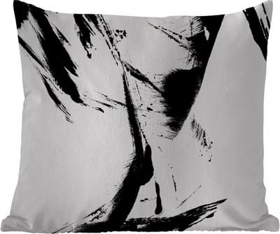 Sierkussen Buiten - Verf - Zwart - Abstract - 60x60 cm - Weerbestendig