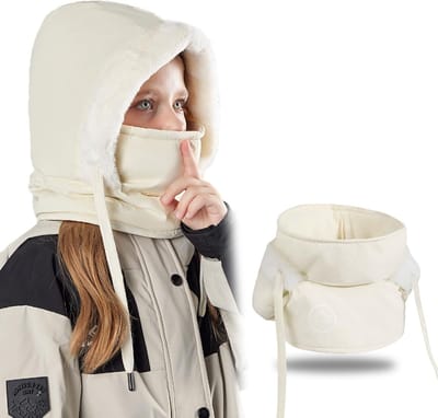 Multifunctionele Thermische Balaclava voor Kinderen, Verstelbaar Winddicht Fleece Ski Masker met Nekgaiter, 3-in-1 Volledige Gezichtsmasker voor Winterse Activiteiten