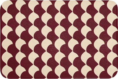 Badmat 90x60 cm - Antislip - Rood - Tegelpatroon - Crème - Badmatten voor badkamer - Badkamermat - Douchemat - Badkamer mat