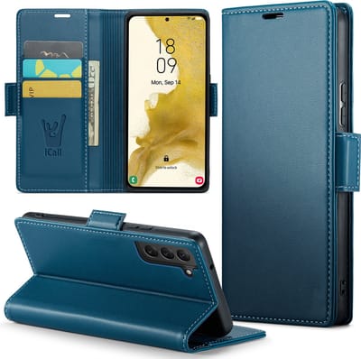 Hoesje geschikt voor Samsung Galaxy S22 - HyperCase Book Cover Kunstleer Blauw