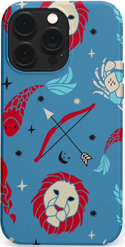 Casetastic hoesje geschikt voor Apple iPhone 14 Pro Max - MagSafe - Dubbellaagse bescherming - Zodiac in verbinding - Fashion Case - Petrol Bordeaux Grijs