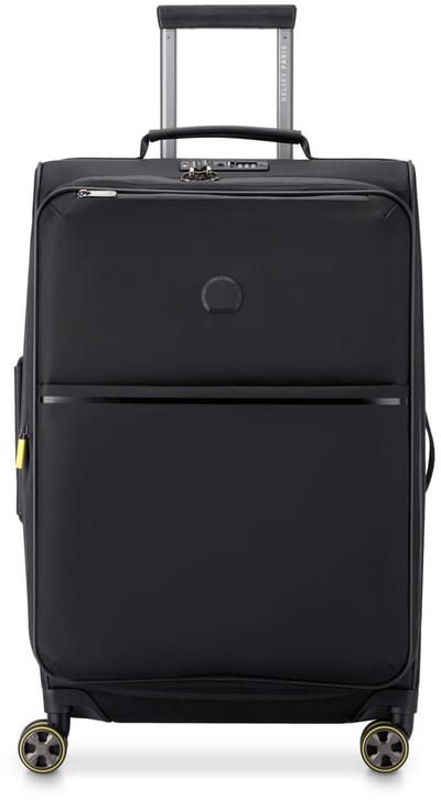 Delsey Turenne Soft - 68 cm Vergrootbare Reiskoffer - Zwart