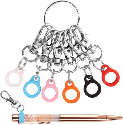 Dailygoods- Penhouder 6 Stuks - Penclips/Siliconenring - Badge Reel Clips - Karabijnsluiting 3 cm - Vervangingsaccessoires - Geschikt voor dagelijks gebruik - Penclip