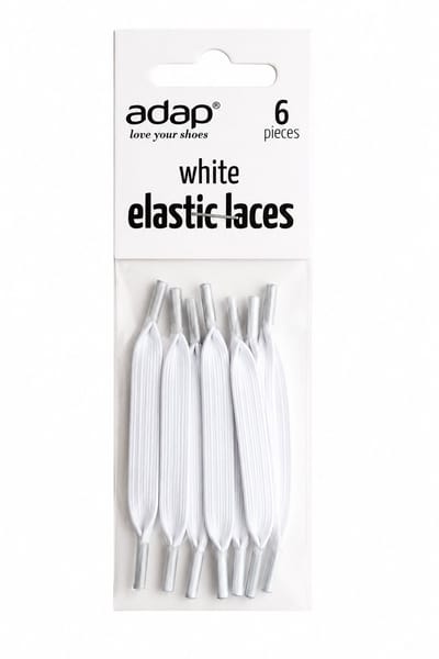 Adap Elastische Schoenveters Wit – No Tie Veters – 6 Stuks – Voor Sneakers en Sportschoenen