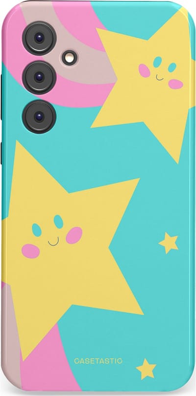 Casetastic Hoesje Geschikt voor Samsung A35 - Stijlvolle Beschermende Duo-layer Case - Roze Sterrenlicht