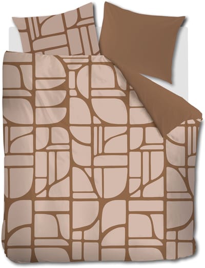 vtwonen Bold Shapes dekbedovertrek - Tweepersoons - 200 x 200/220 cm - Zachtroze