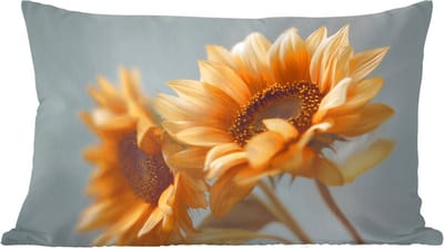 Sierkussens - Kussentjes Woonkamer - 60x40 cm - Zonnebloemen - Geel - Wazig