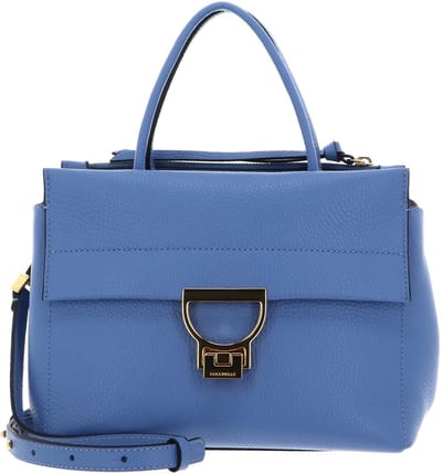 COCCINELLE Leren Handtas Schoudertas Arlettis Handbag Grained Leather Azul Blauw