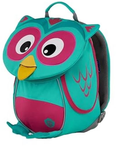 Ergonomische Kinderrugzak voor Peuters 1-3 Jaar, Reflecterend en met Naamlabel, Uil - Turquoise