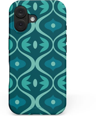 Casetastic hoesje geschikt voor Apple iPhone 16 - MagSafe - Dubbellaagse bescherming - Decoratief Blauwgroen - Fashion Case - Petrol