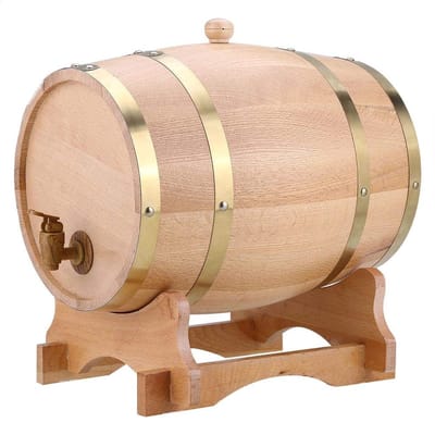 Dailygoods- Wijnvat Eikenhout - Duurzaam Houten Wijnvat - Wijnvat Dispenser - Wijnvat Plantenbak - Wijnvat Kuip - Eenvoudig te Doseren - Eiken Vat
