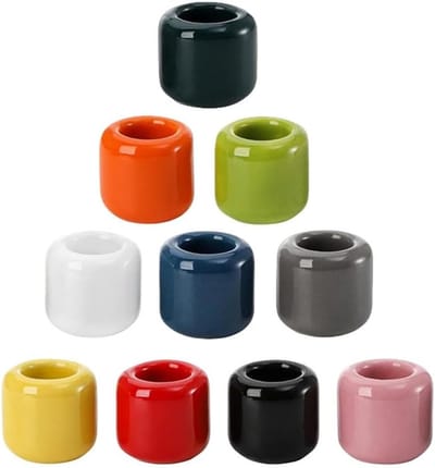 Ceramische Kaarsenhouder Set van 10 Stuks, 0.7 Inch Diameter, Ideaal voor Rituelen, Wicca en Spirituele Praktijken