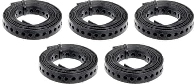 Geperforeerde band - Gatband - Bevestigen Ophangen - Zwart Geplastificeerd Staal - 15m x 20mm - Zwart