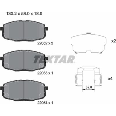 Remblokset TEXTAR 2205203, voor