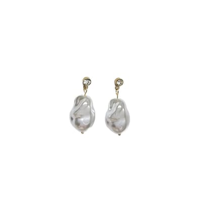 2 Love It – White Pearl Glow – Oorbellen - Dames – Goudkleurig – 3,5 cm
