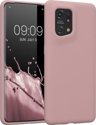 kwmobile telefoonhoesje geschikt voor Oppo Find X5 (5G) - Hoesje met siliconen coating - Smartphone case in winter roze