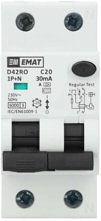 EMAT aardlekautomaat C20 1P+N 30mA Type A (85006407)