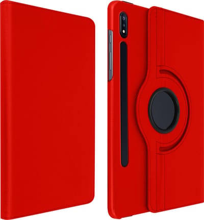 Avizar Hoesje Geschikt voor Samsung Galaxy Tab S7 11.0 en Tab S8 360° Draaibare Standfunctie, Rood
