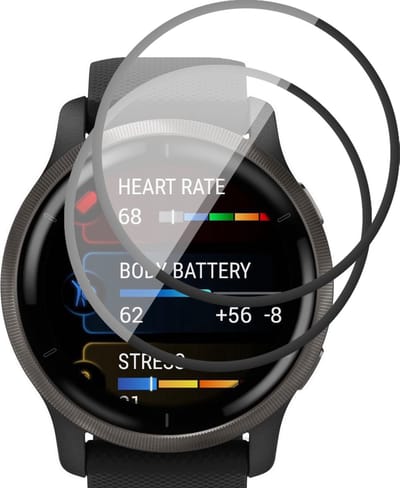 Screenprotector geschikt voor Garmin Venu 2 - PET Glasfolie Full Screen Protector - 2 Stuks