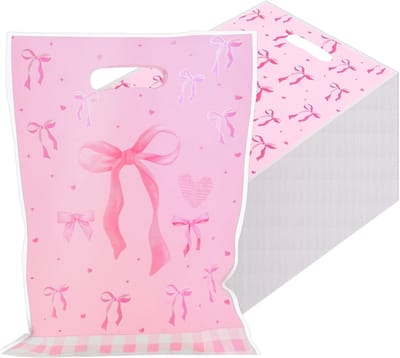 Roze Cadeautasjes met Strik - 100 Stuks - Perfect voor Feestjes, Verjaardagen en Bruiloften, Geschikt voor Snoep en Kleine Geschenken