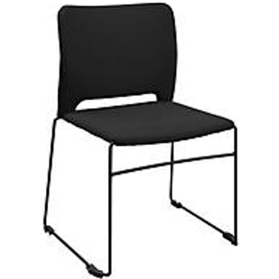 Topstar VISIT LITE bezoekersstoel, zonder armleuningen, stapelbaar tot 12 eenheden, B 440 x D 410 x H 450 mm, stof/staal, zwart/zwart, 4 eenheden