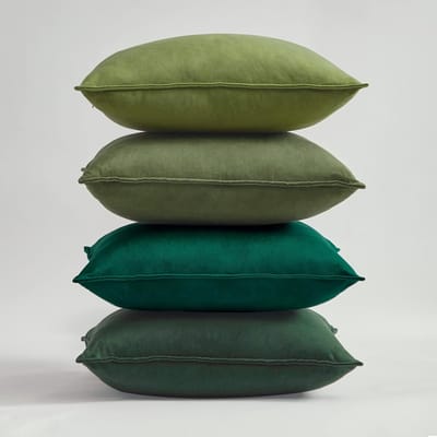 Famanu – Fluwelen corduroy ribfluweel kussenslopen set van 4 (50x50 cm) – grote zachte sierkussenhoezen – bank/bed/stoel – groen