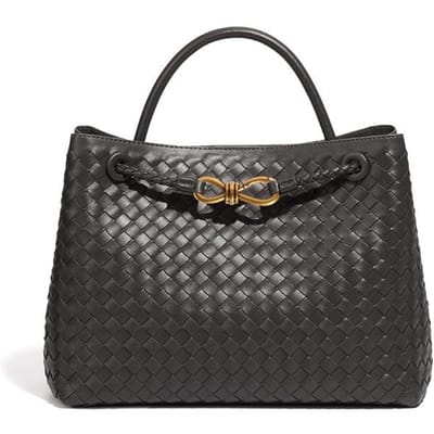 Retro Tas met Grote Capaciteit, Dames Handgeweven Tas, Veelzijdige Pendeltas, Modieuze en Casual Schoudertas/Crossbodytas gray
