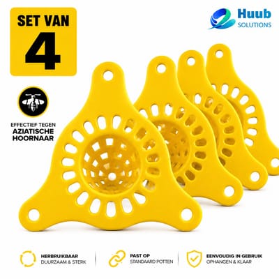 Huubsolutions Aziatische Hoornaar Val - 4 Stuks - Selectieve Hoornaarval - Geel