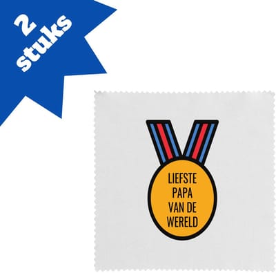 Akyol - liefste papa van de wereld brillendoekjes - Papa - de liefste vader - vader cadeautjes - vaderdag - verjaardagscadeau - verjaardag - cadeau - geschenk - kado - gift - vader artikelen - 17,8 bij 17,8 cm - 2 stuks