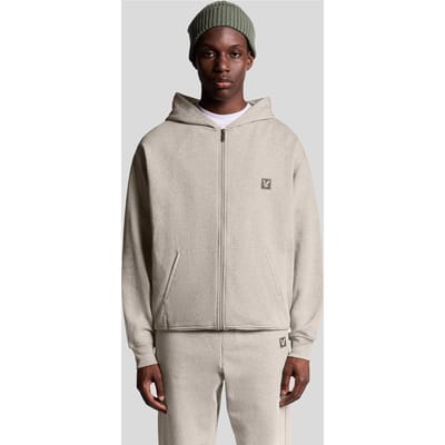 Lyle & Scott Loungewear Zip Through Hoodie Oatmeal Marl Größe: L | Kaputzenpullis Outlet | Herren
