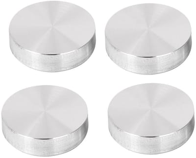 Dailygoods - Glazen Tafel Top Adapter - Aluminium Schijf - Zilverkleurig - 30mm - 4 Stuks - Geschikt voor Glazen Tafels