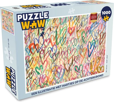Puzzel Een illustratie met hartjes op de achtergrond - Legpuzzel - Puzzel 1000 stukjes volwassenen