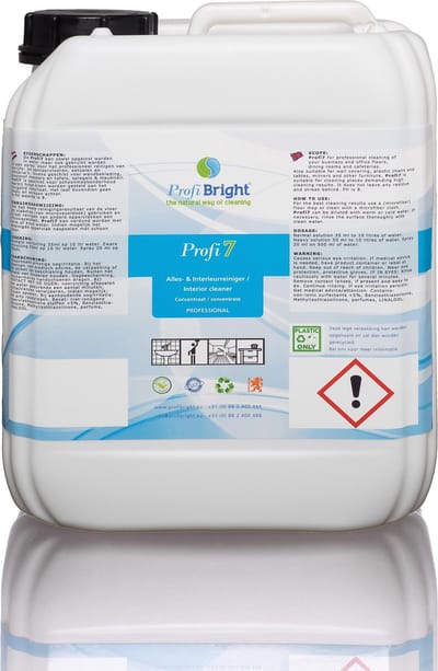 ProfiBright Zakelijk - Allesreiniger & Interieurreiniger Profi7 - Interieurreiniger - Fris van geur - HACCP - Concentraat - Navul - Dierproefvrij - 10 liter