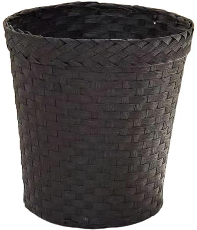 Rieten mand - Geweven prullenbak - Afval scheiden - Natuurlijk stromateriaal - 15 x 25 cm - Koffie