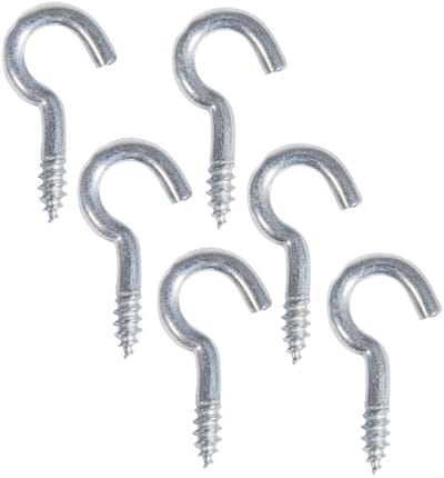 Rayher hobby gebogen schroefhaken - 24x stuks - verzinkt - 20 mm - ophanghaakjes - muur haakjes