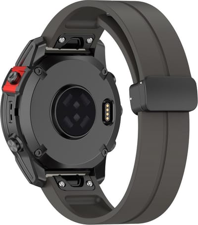 Siliconen bandje - geschikt voor Garmin Fenix 5S / 5S Plus / 6S / 6S Pro / 7S / 7S Pro / 8 (43 mm) / Approach S12 / S42 / S70 42 mm / Epix Pro (Gen 2) 42 mm / D2 Delta S / Descent Mk2S / Mk3(i) 42 mm - antraciet
