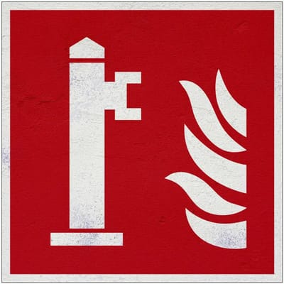 Bovengrondse brandkraan bord | Forex Re materiaal | 10 x 10 cm