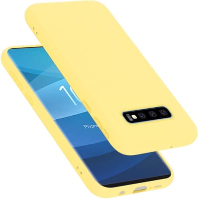 Cadorabo Hoesje geschikt voor Samsung Galaxy S10 PLUS in LIQUID GEEL - Beschermhoes gemaakt van flexibel TPU silicone Case Cover
