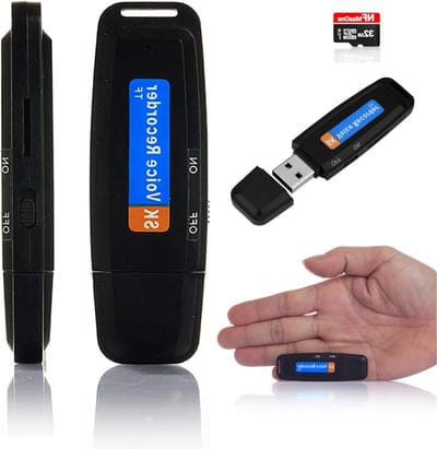 MRKK® Afluisterapparatuur - Dictafoon Voice Recorder - Spy Recorder - Audio - Zwart