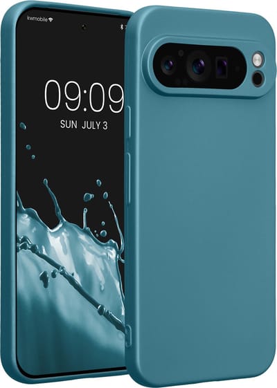 kwmobile metallic telefoonhoesje van TPU - geschikt voor Google Pixel 9 Pro XL - Flexible case voor smartphone - In Metallic carabisch blauw