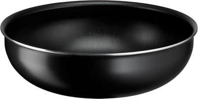 Wokpan Aluminium - Roerbakpan - Gezond Koken - Afneembare Handgreep - Ø 28 cm - Zwart