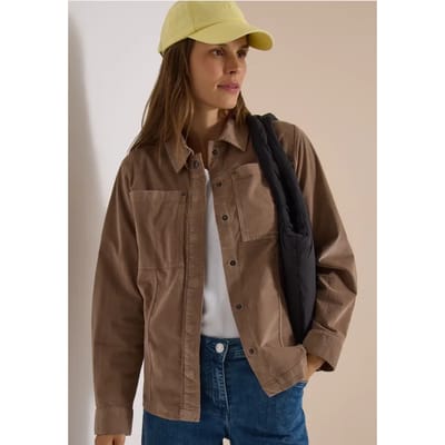 Overshirt van fijn corduroy met borstzakken