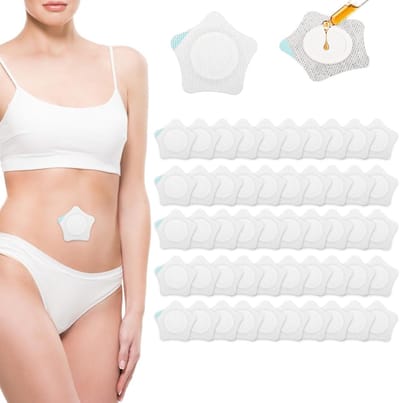 Castorolie verpakking voor navel - 50 stuks - 7,5 cm - zelfklevende castorolie-pads - absorberend - navelkomprespleisters - 3-pack