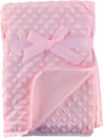 O.T. Trends Babydeken Ledikant roze - Baby Omslagdoek - Zacht gevoerd - 100 x 75 Centimeter