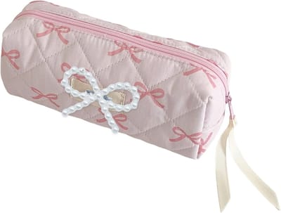 Stijlvolle Pennenhouder met Rits, Schattige Stof Pennenetui voor Meisjes, Multifunctionele Cosmetica Tas, Aesthetic en Clean Girl Accessoires