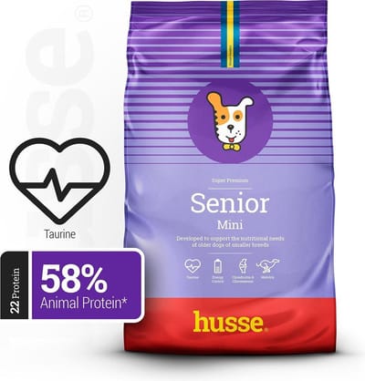 Husse Senior Mini - Hondenvoer Droog, Hondenbrokken, Droogvoer, Hondenvoeding Kleine Hond - 3 x 7 kg